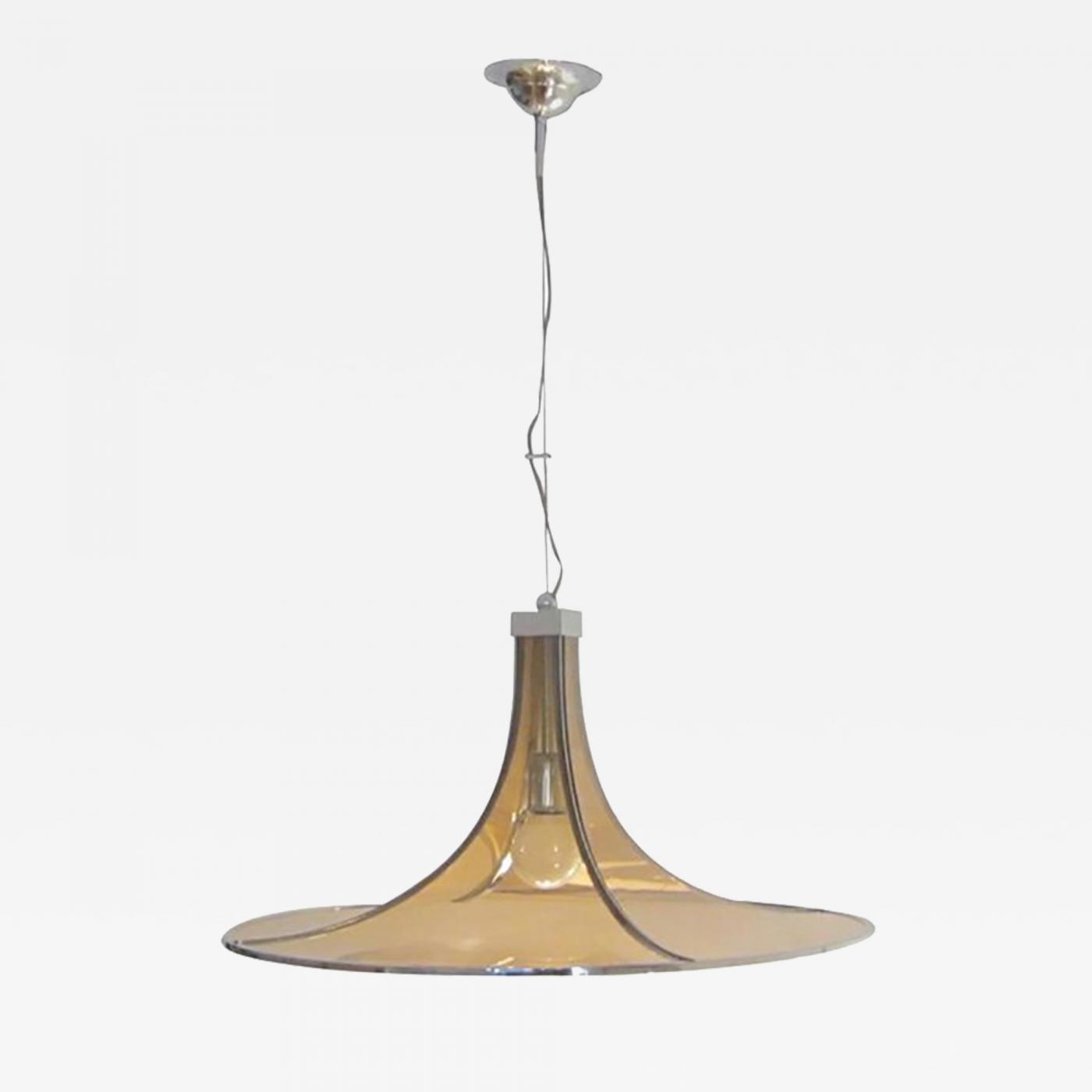 Italian Amber Glass And Chrome Hanging Light Fixture With Cable Listings Furniture Lighting Chandeliers And Pendants Italian Amber Glass Chrome Hanging Light Fixture With Cable Canopy