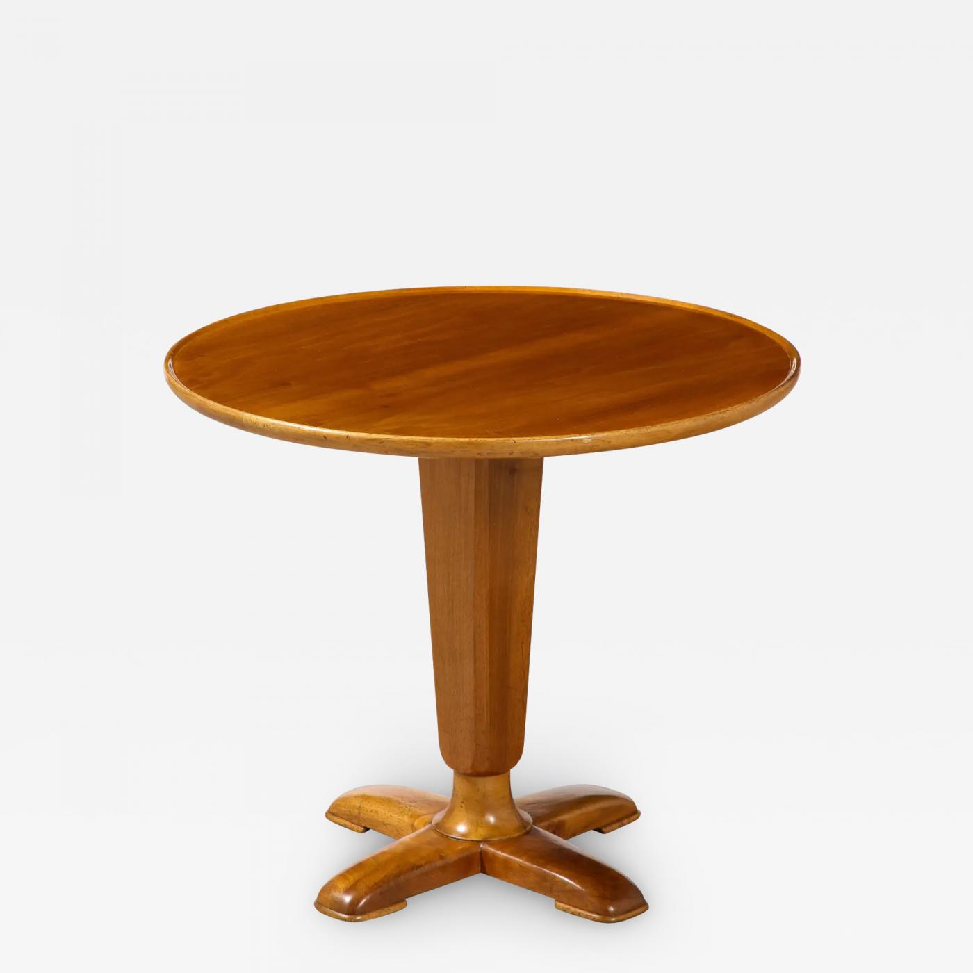 Italian Art Deco Circular Pedestal Side Table, Circa 1940