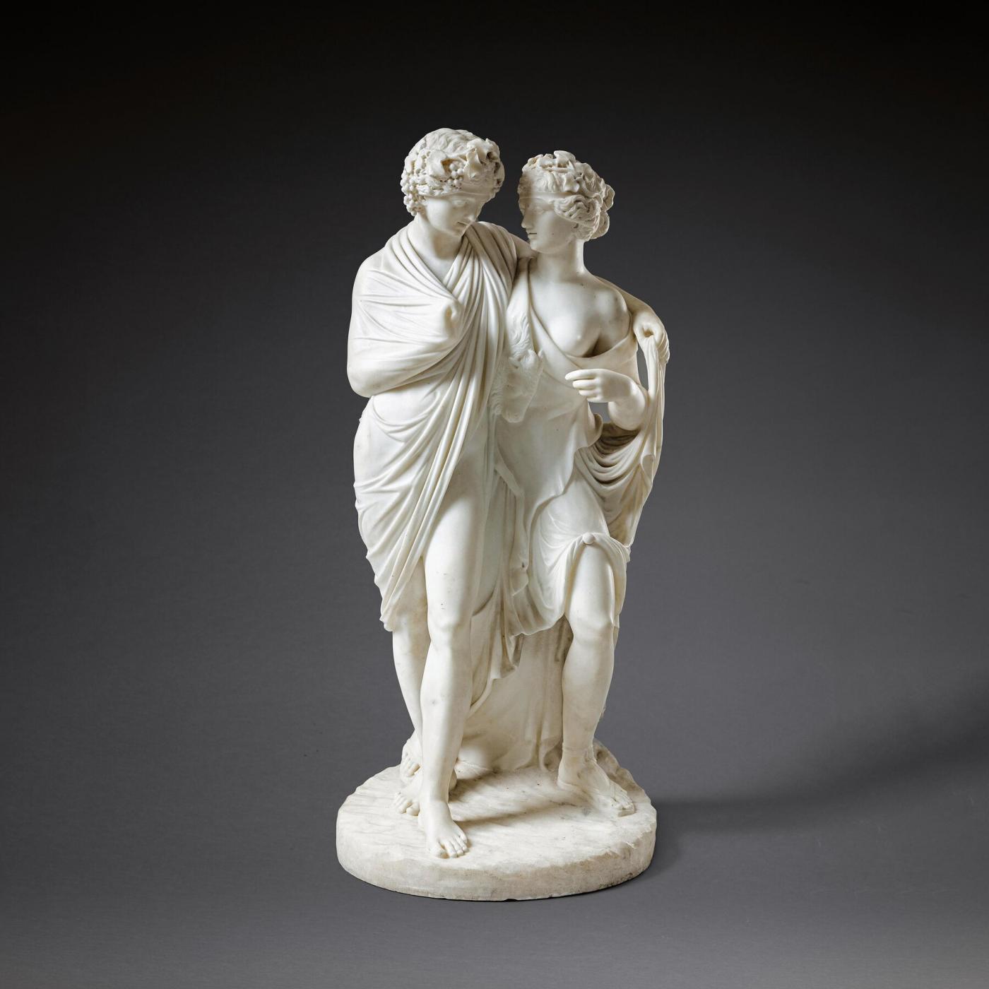 Italian Early 19th Century Marble Group of Bacchus and Ariadne After ...