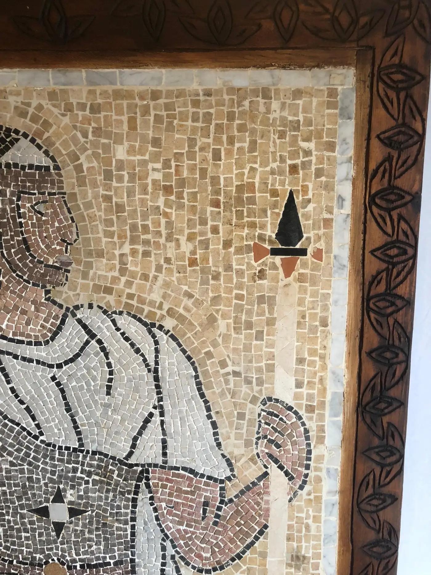 Italian Mosaic Tile Wall Plaque or Table Top of a Centurion in Wood ...