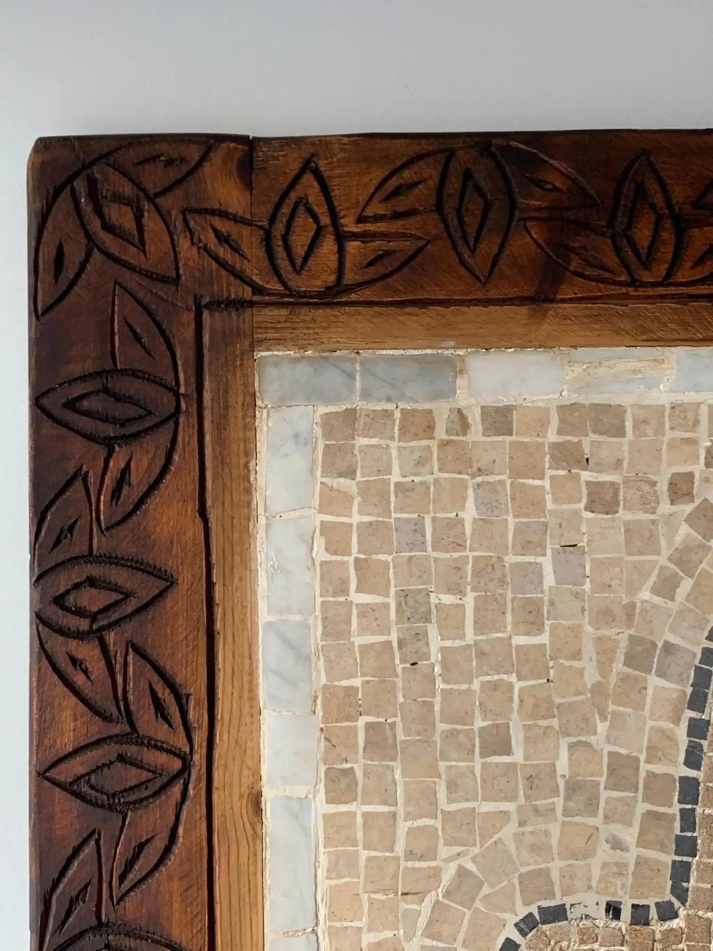 Italian Mosaic Tile Wall Plaque or Table Top of a Centurion in Wood ...