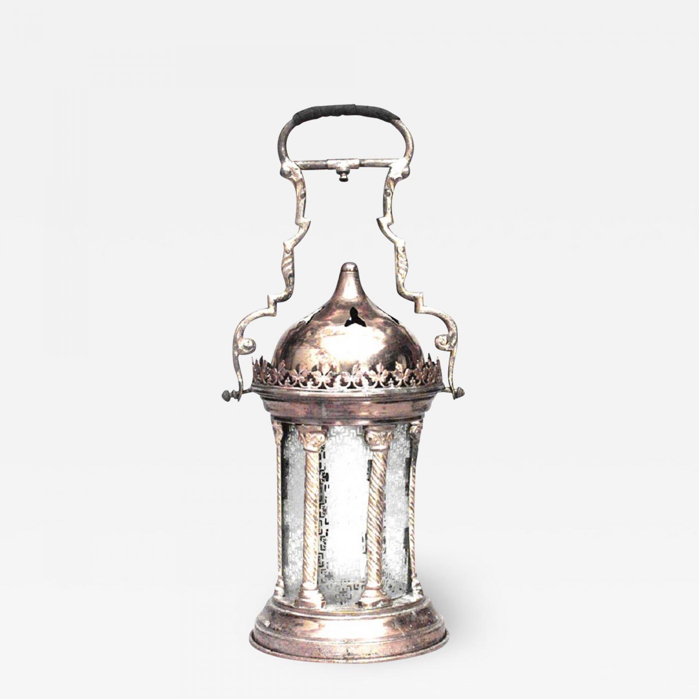 Italian rococo style brass hand lantern