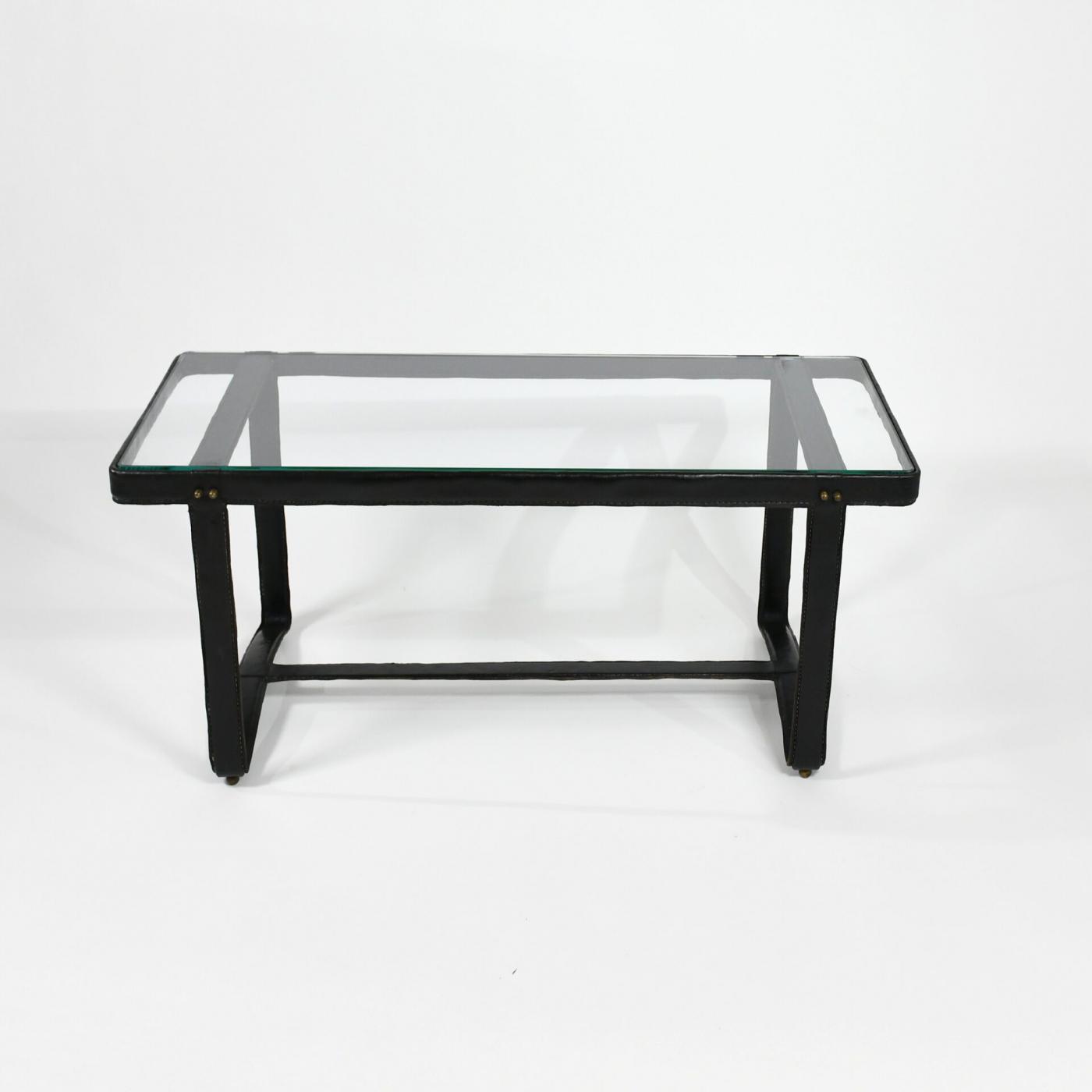 Jacques leather Rectangular coffee table