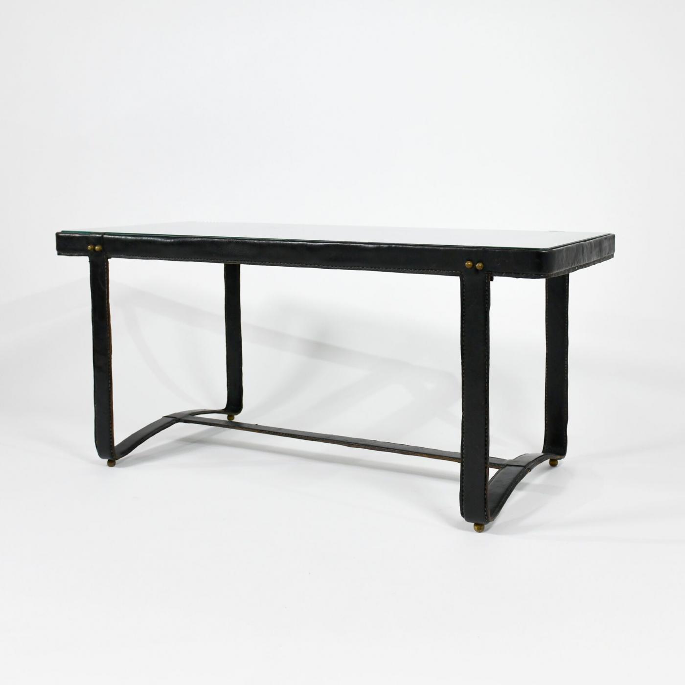 Jacques leather Rectangular coffee table