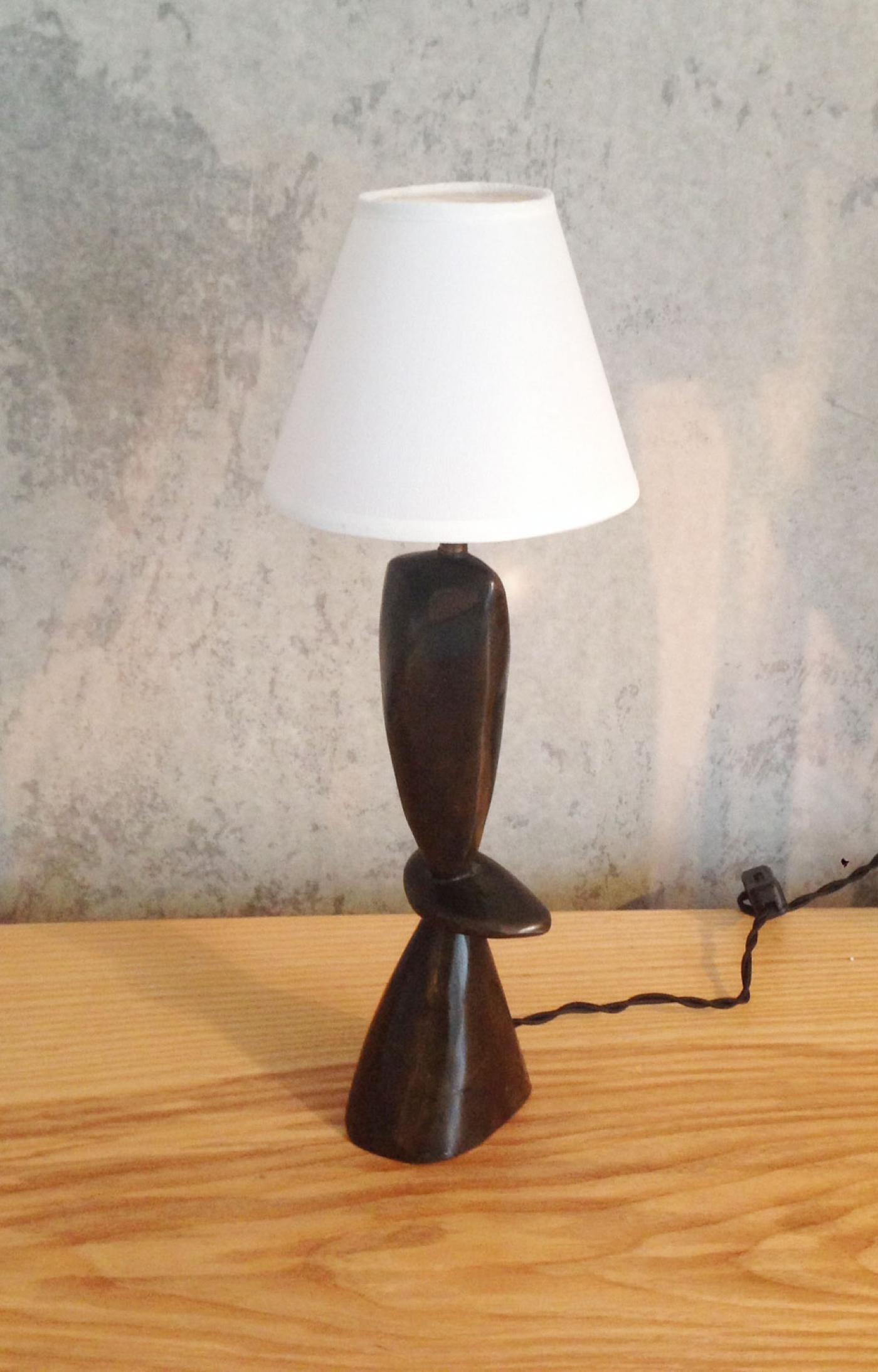 Jacques Jarrige Small Bronze Table Lamps by Jacques Jarrige