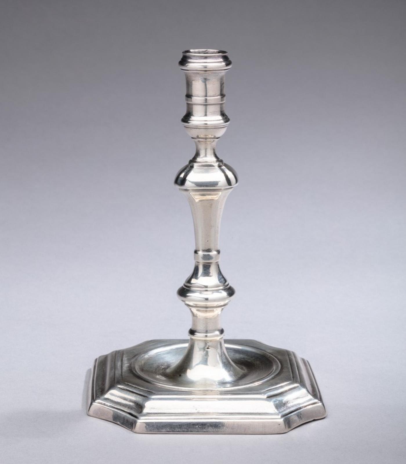 James Gould - Queen Anne Silver Taperstick made by James Gould