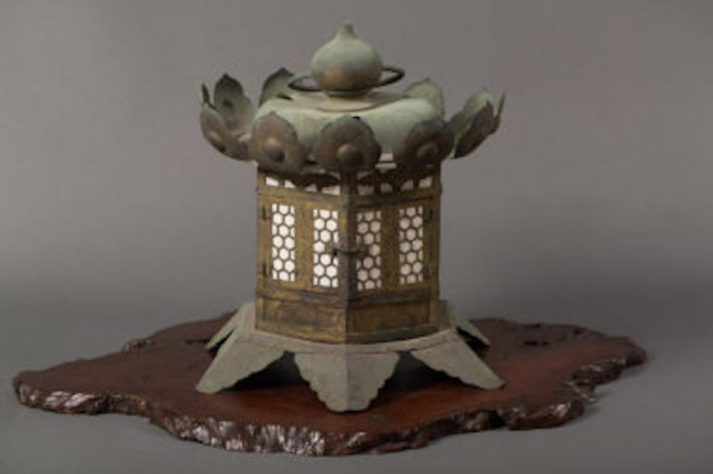 Japanese Gilded Bronze Hanging Garden Lantern