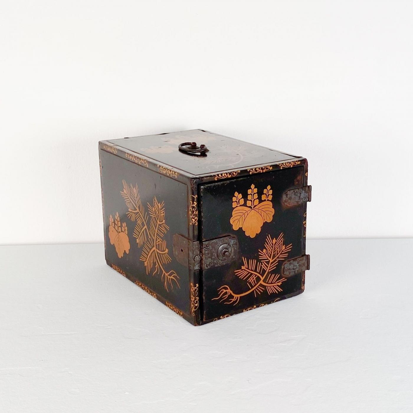 Japanese Lacquered ThreeDrawer Trunk, circa 1910