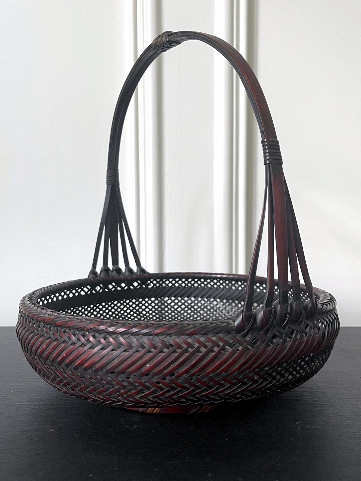 Japanese Woven Bamboo Ikebana Basket Morikago