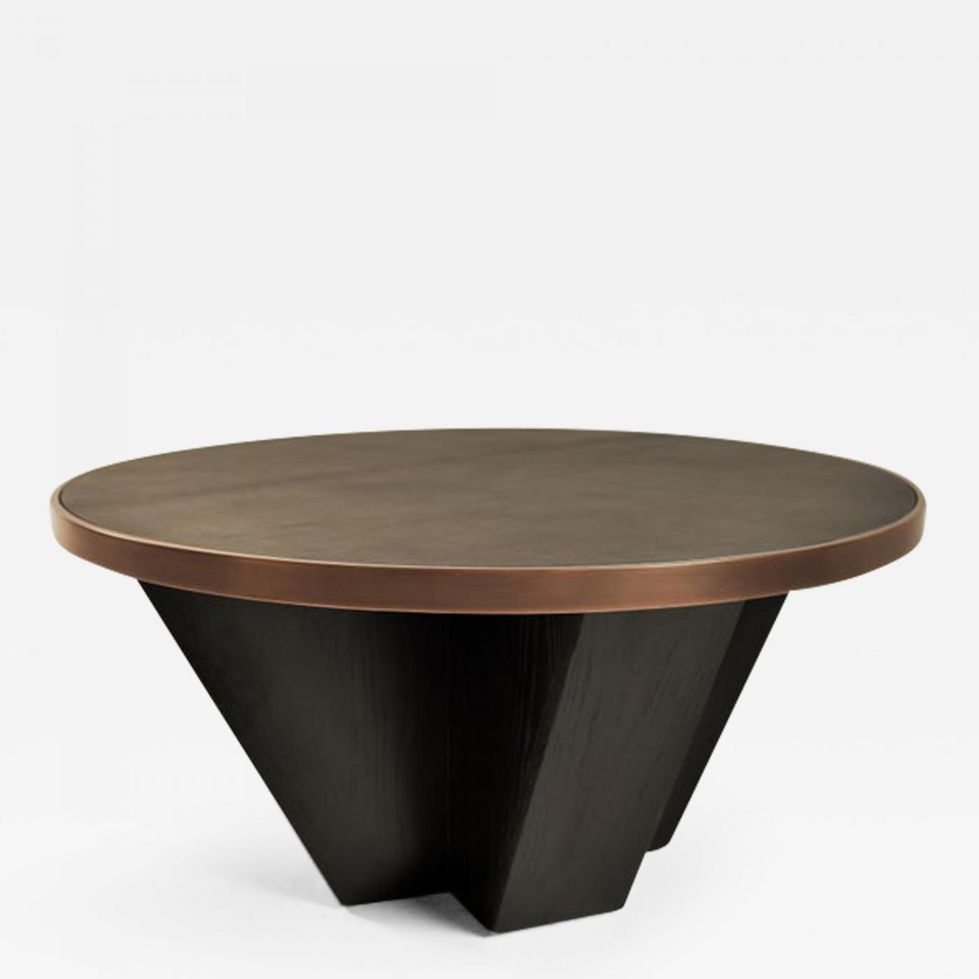 Jason Mizrahi Ash and Brass Venus Coffee Table by Jason Mizrahi