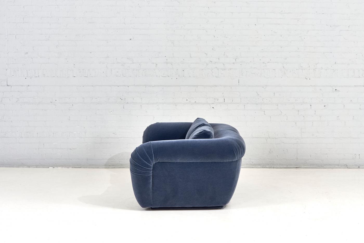 Jay Spectre Jay Spectre Sofa Navy Blue Mohair, 1990