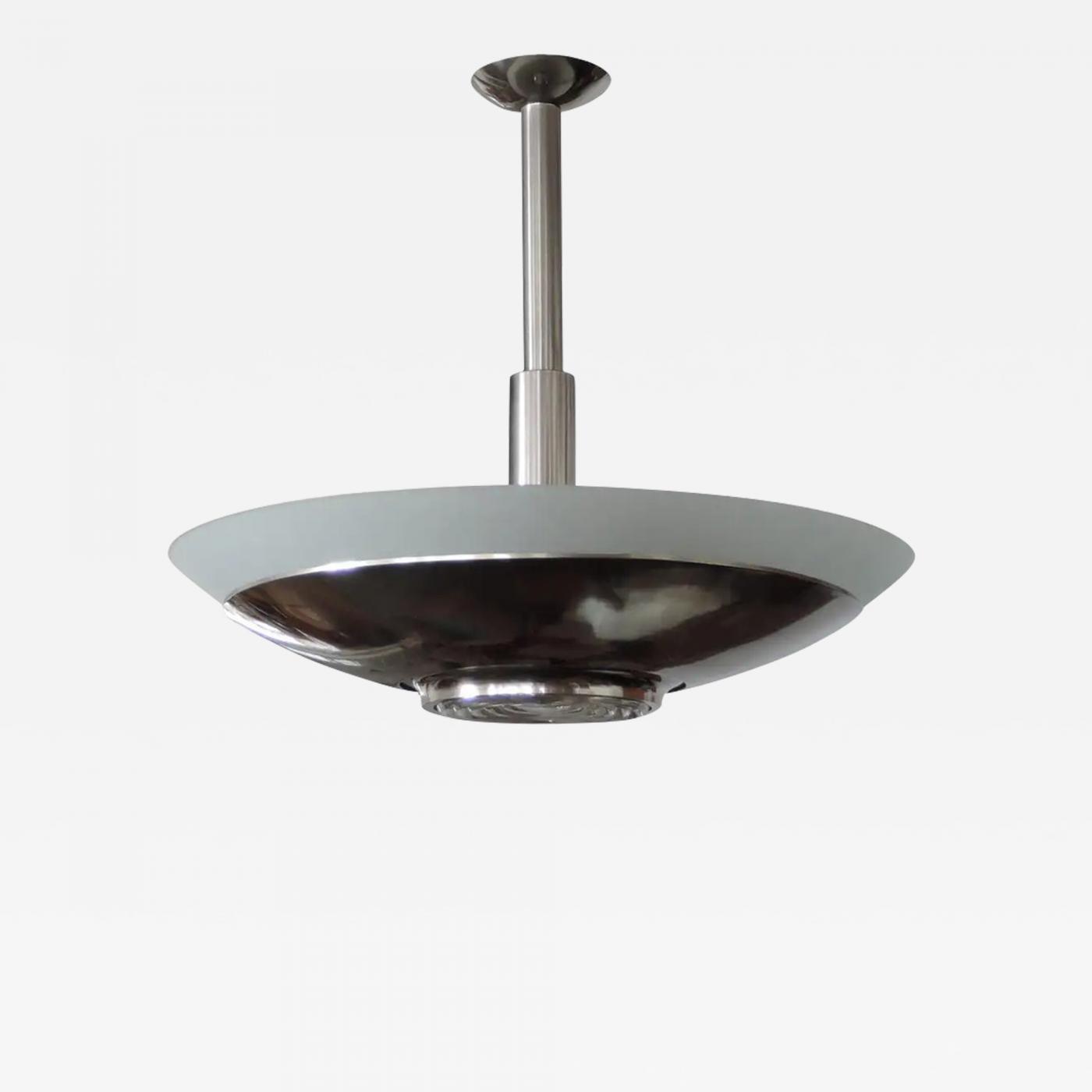 French Chrome & Glass Chandelier in the Style of Perzel French Chrome & Glass Chandelier in the Style of Perzel
