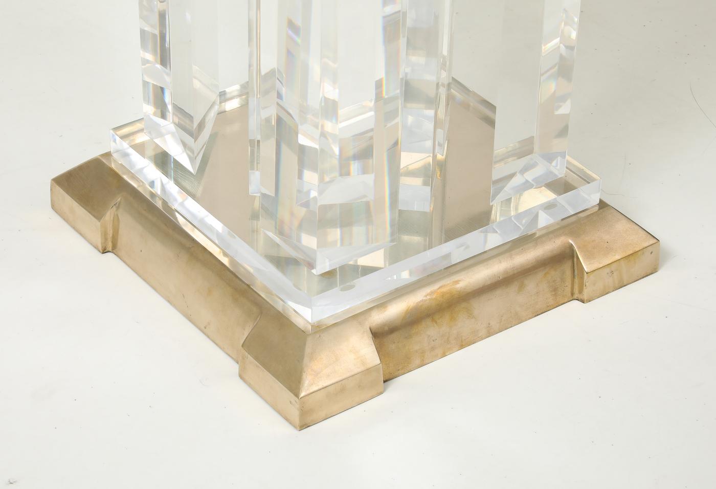 Jeffrey Bigelow - Jeffrey Bigelow Modernist Lucite And Bronze Dining Table