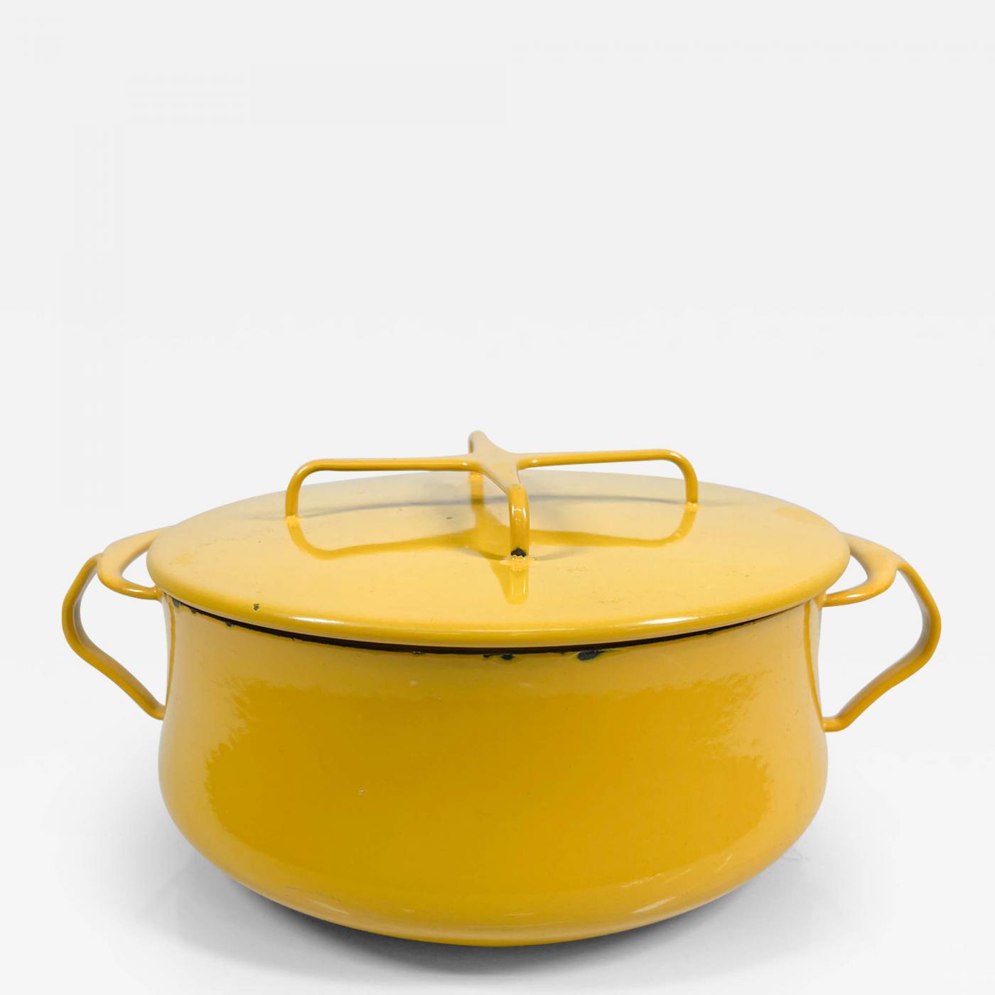 Jens Quistgaard - 1956 DANSK Yellow Enamelware Casserole Pot