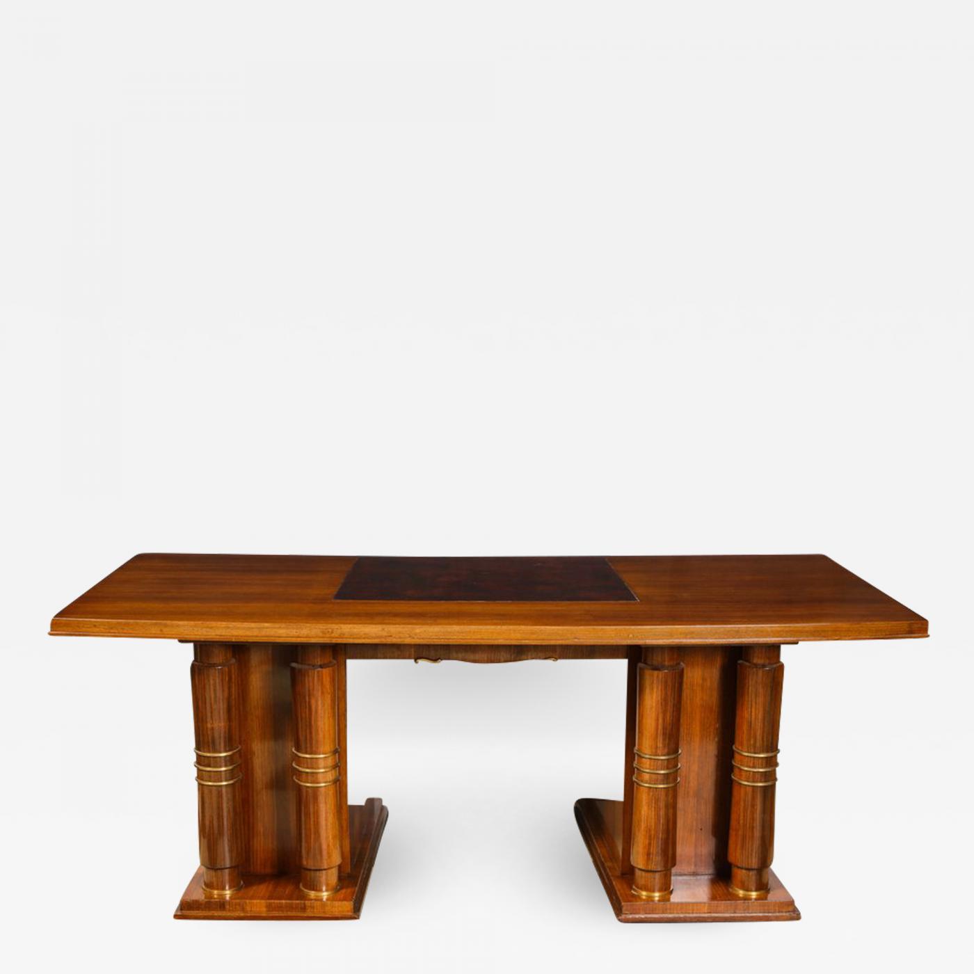 Jules Leleu Mahogany Art Deco Desk By Jules Leleu