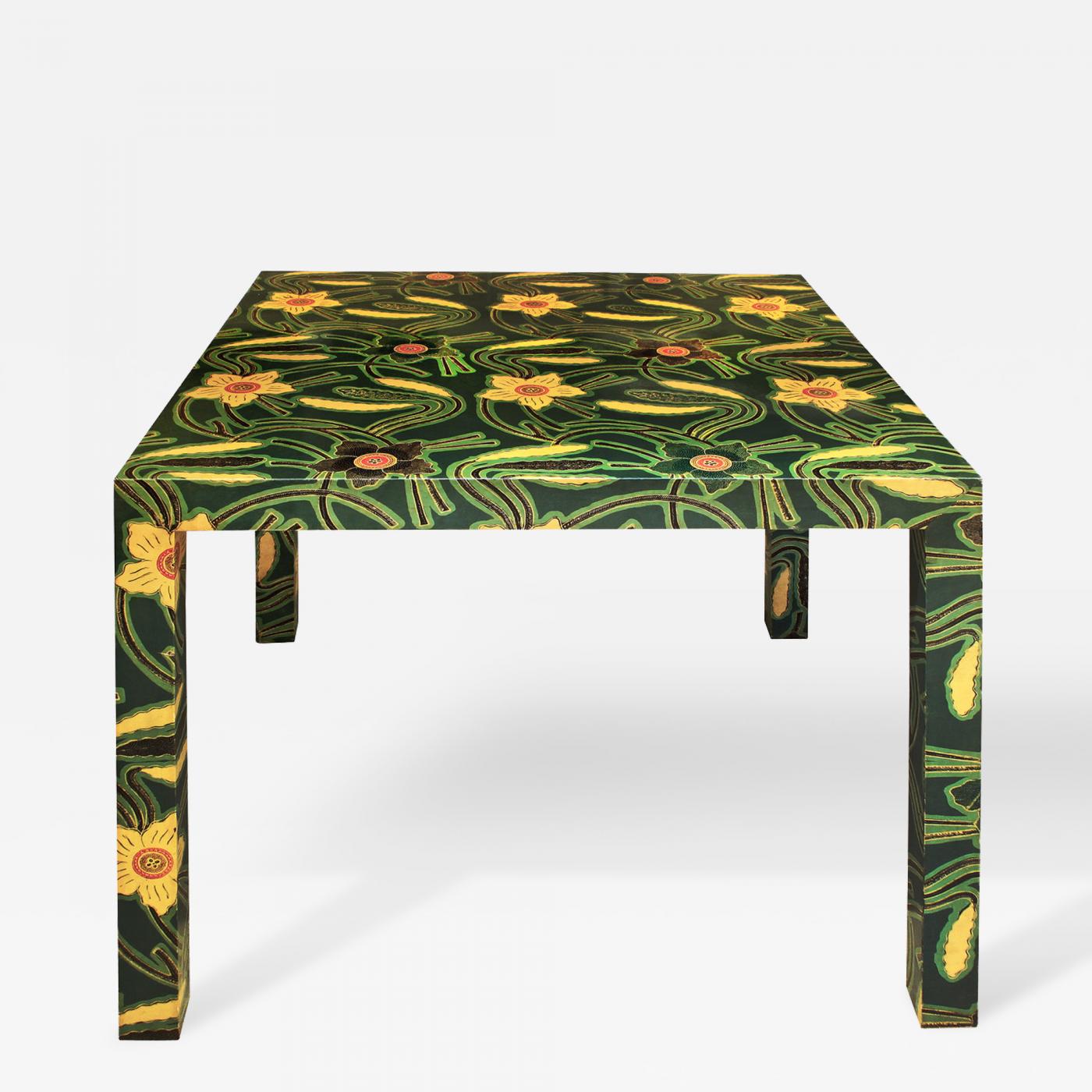 Karl Springer Karl Springer Batik Game Table 1970s