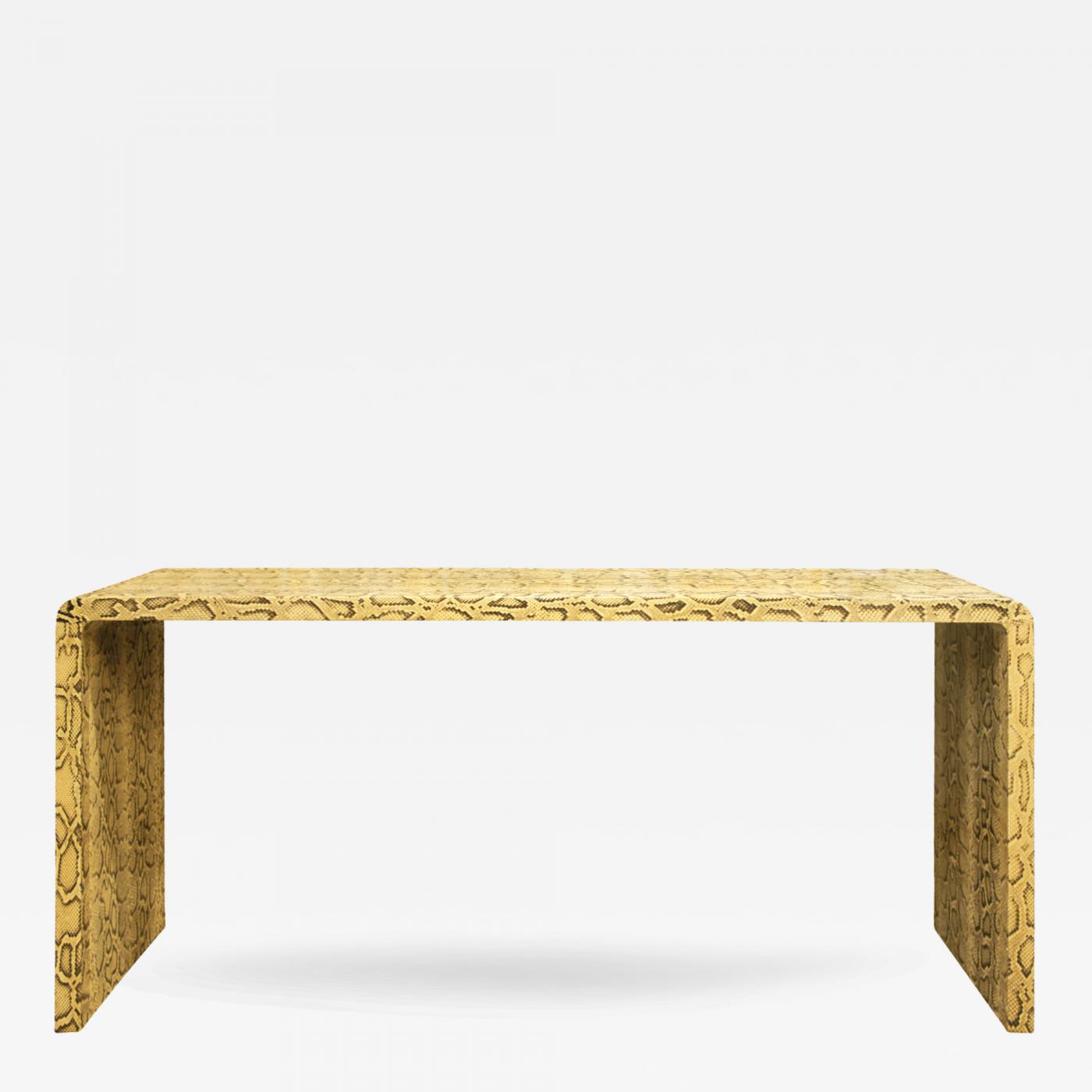 Karl Springer Natural Python Waterfall Console Table 1970s