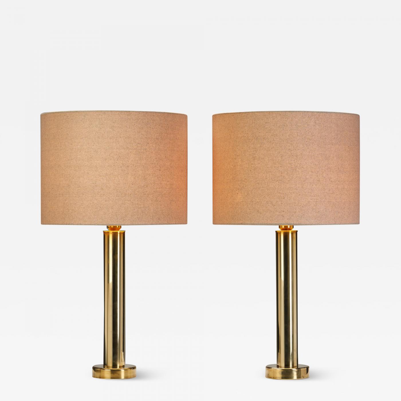 Kosta Elarmatur - Large Swedish Modern Brass Table Lamps by