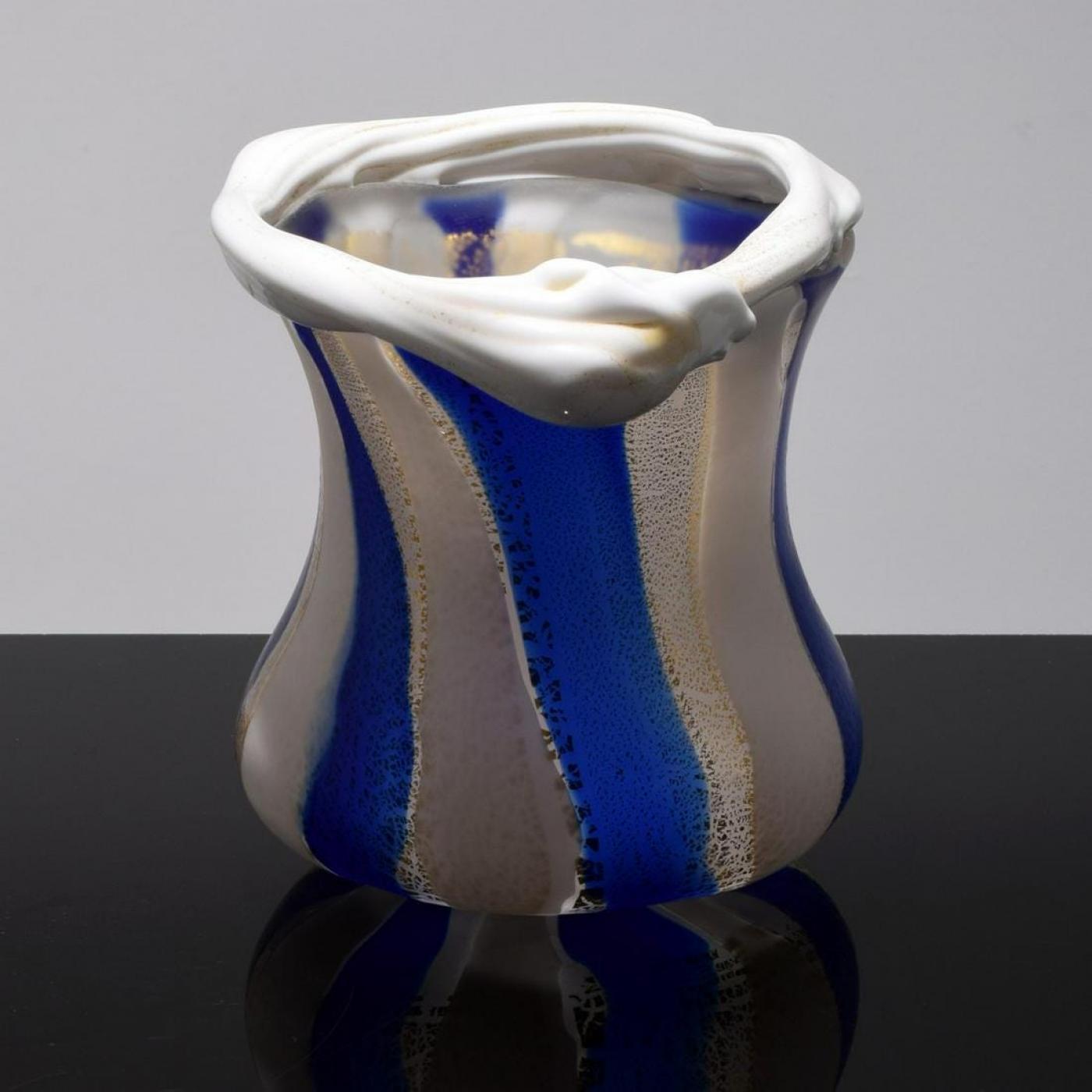 Kyohei Fujita Japanese Art Glass Sculptural Vessel by Kyohei Fujita