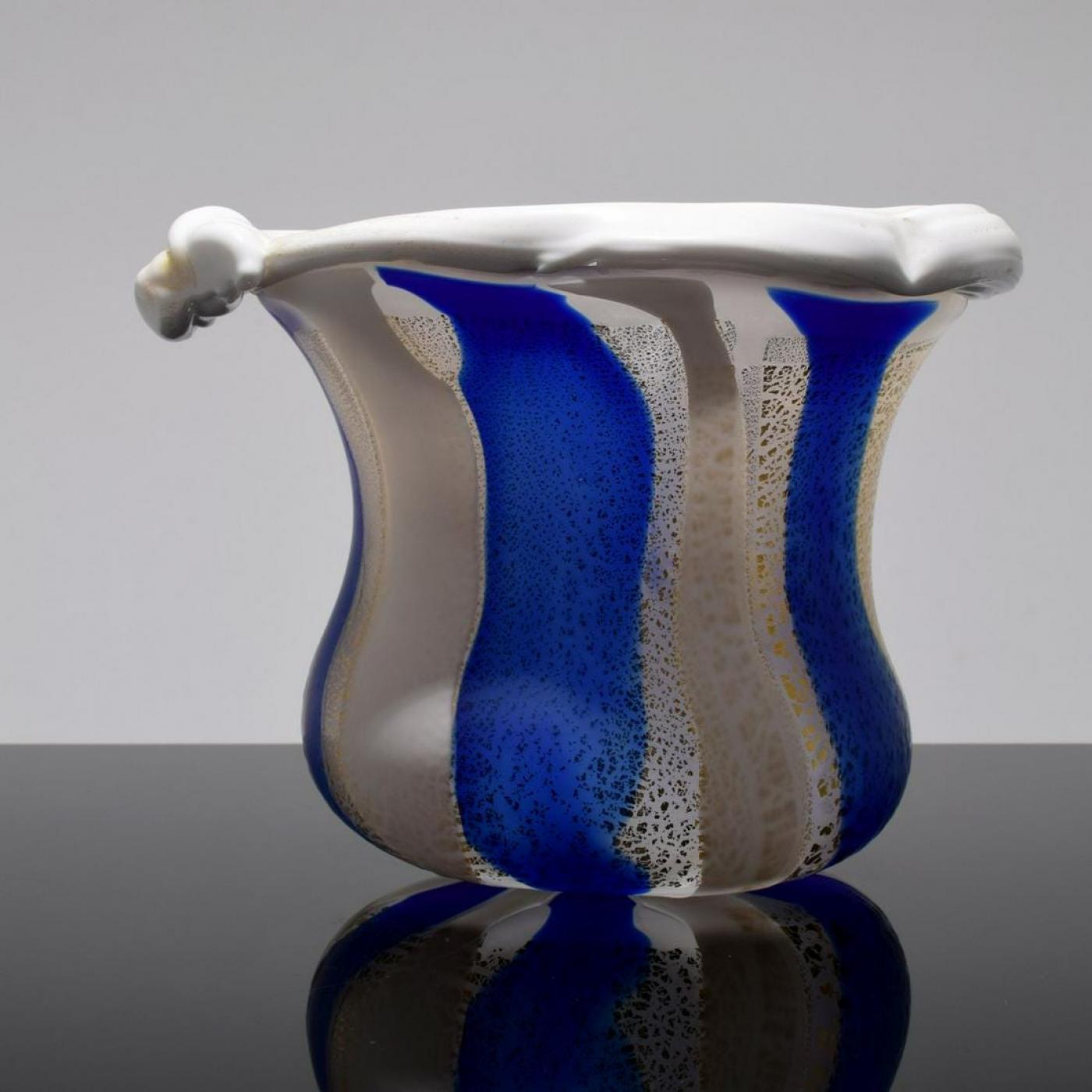 Kyohei Fujita Japanese Art Glass Sculptural Vessel by Kyohei Fujita
