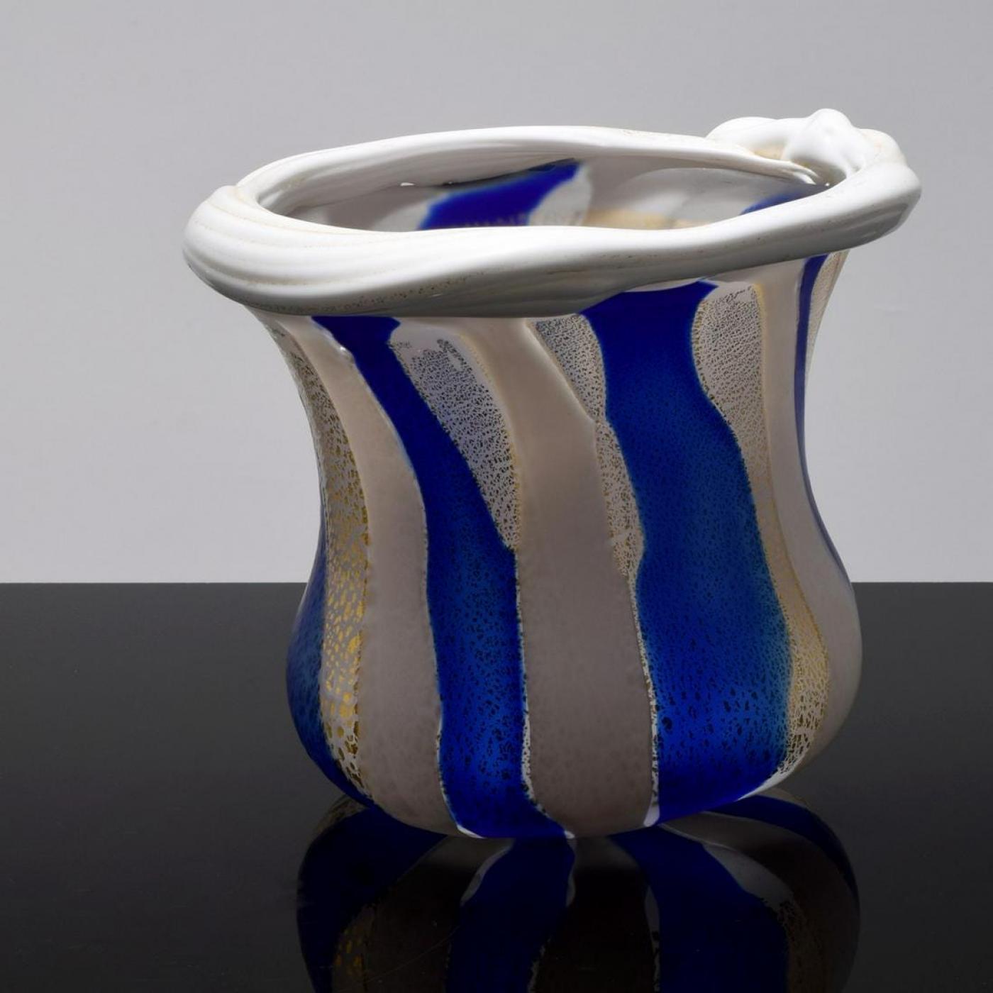 Kyohei Fujita Japanese Art Glass Sculptural Vessel by Kyohei Fujita