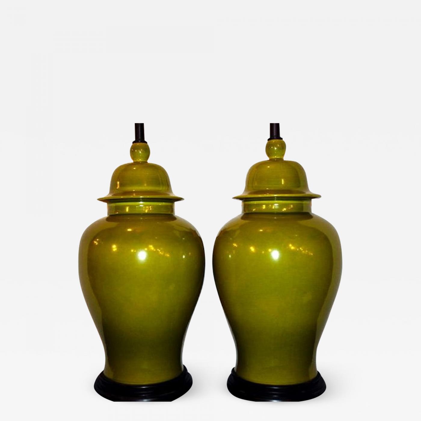 green ginger jar lamp