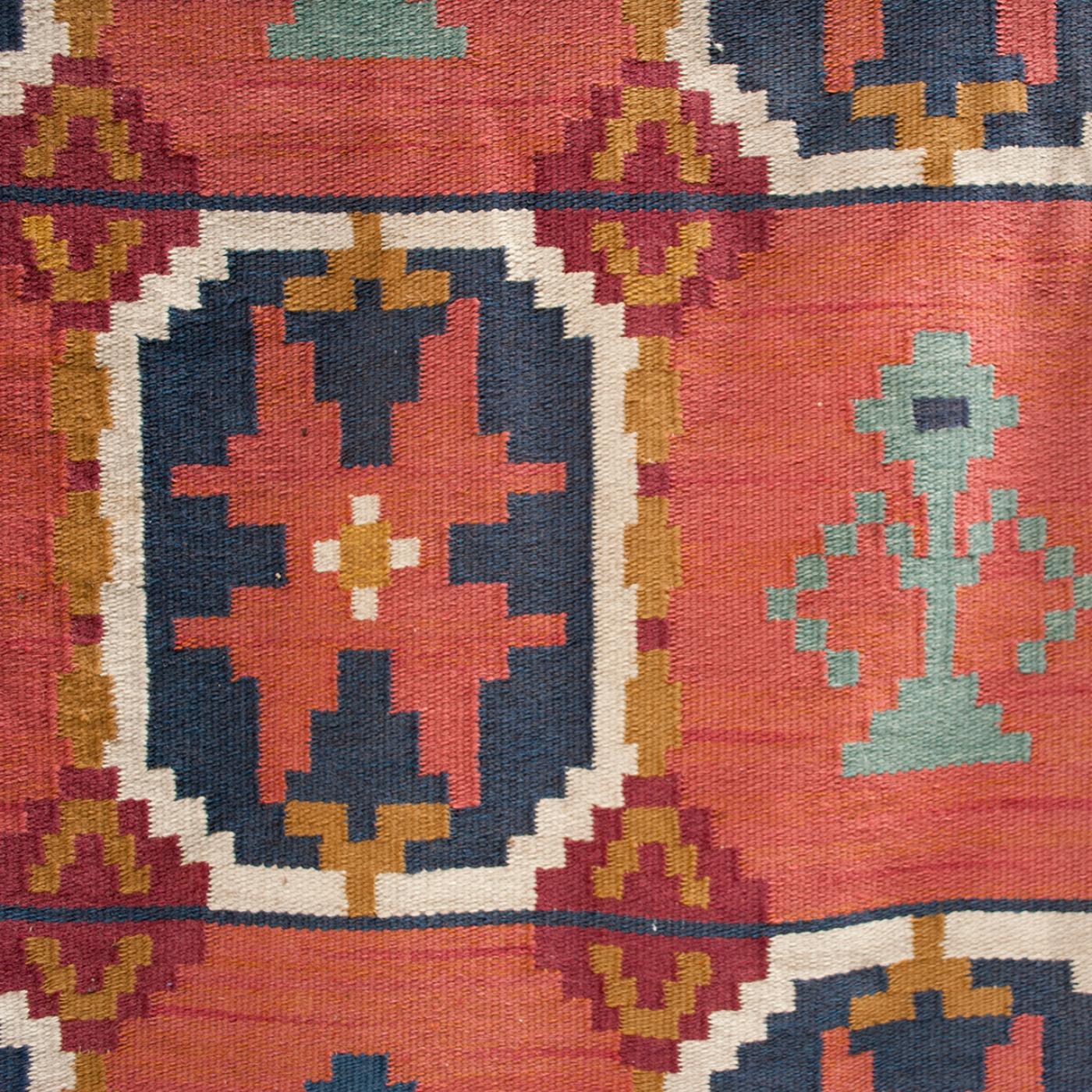 LARGE SWEDISH ART DECO WOOL FLAT WEAVE
