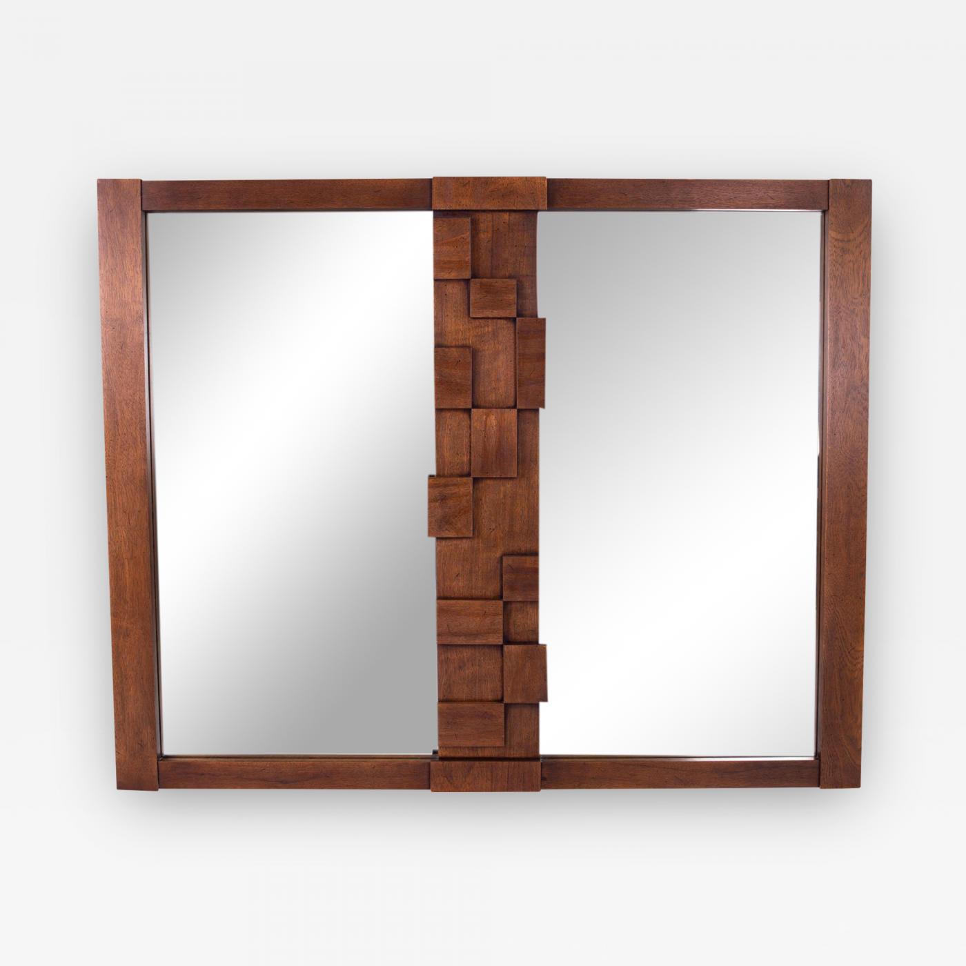 Lane Furniture - Lane Staccato Brutalist Mid Century Walnut Mirror