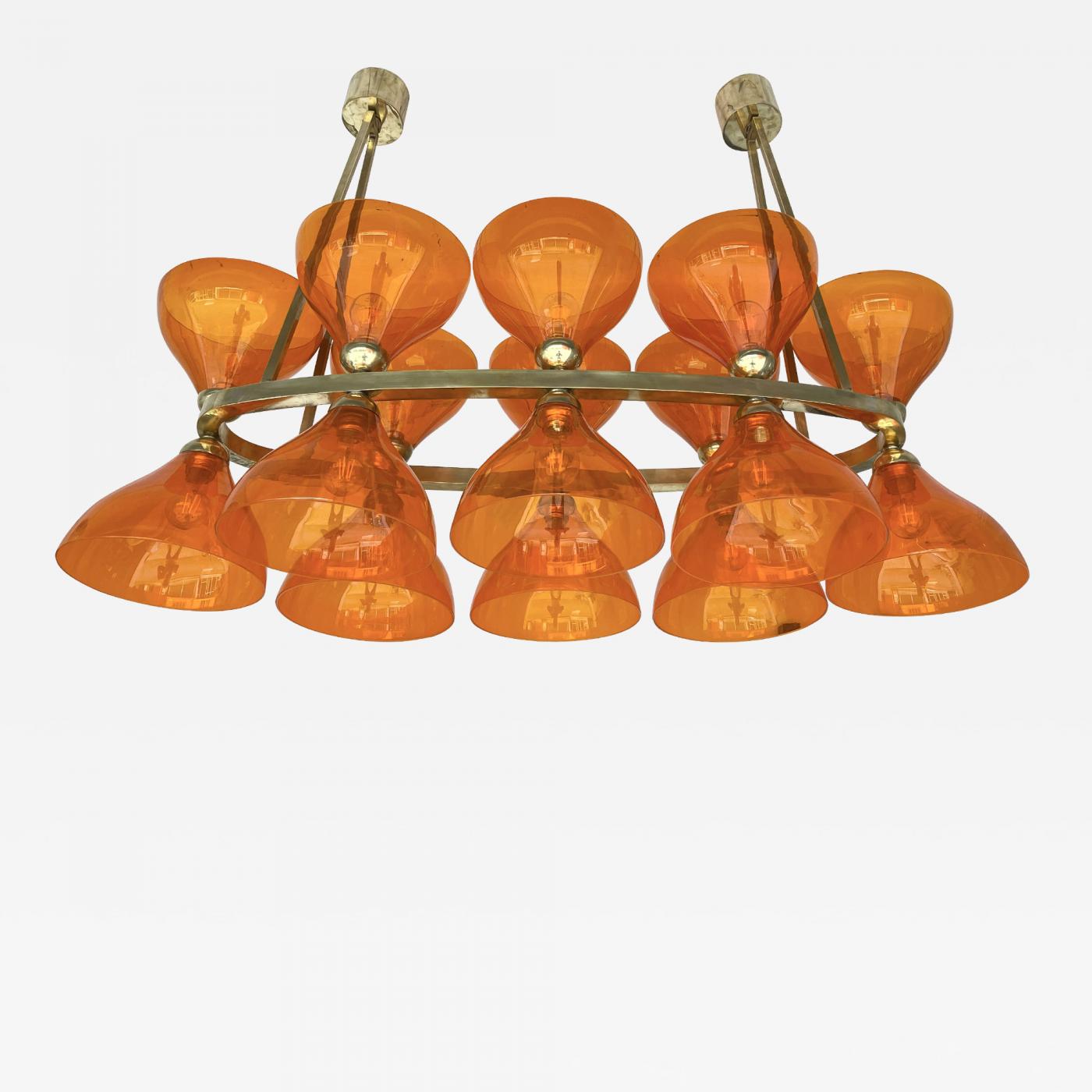 orange murano glass chandelier