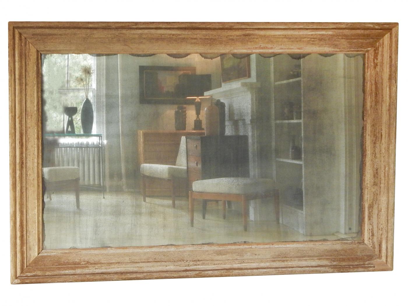 Large Distressed Mirror with Antique Glass