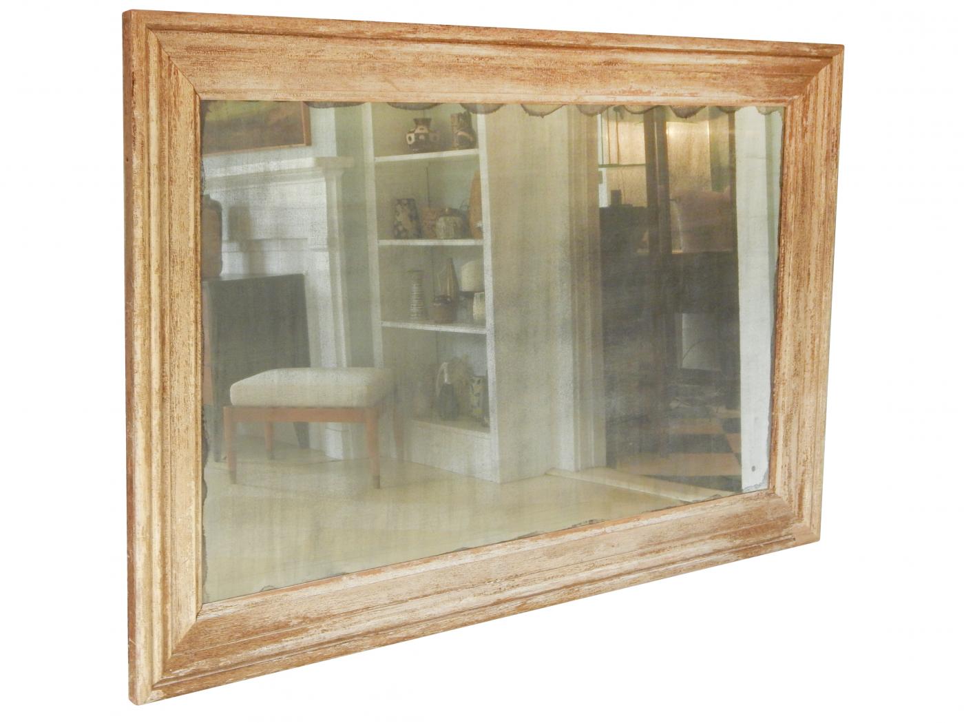 Large Distressed Mirror with Antique Glass