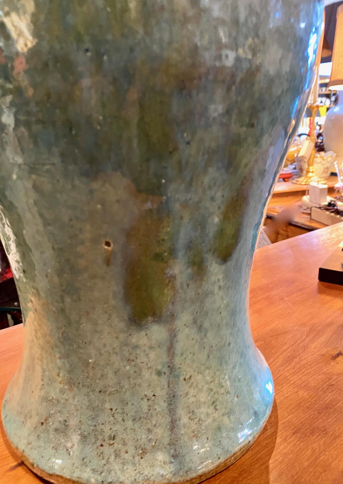 Large Korean or Japanese Drip Glaze Studio Pottery Vase