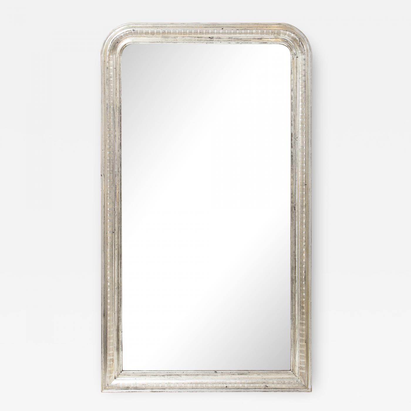 Louis Philippe Floral Engraved Silver Mirror