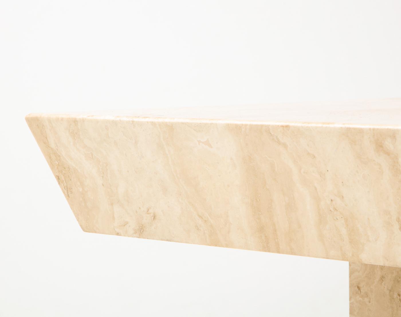 Large Square Travertine Coffee Table.