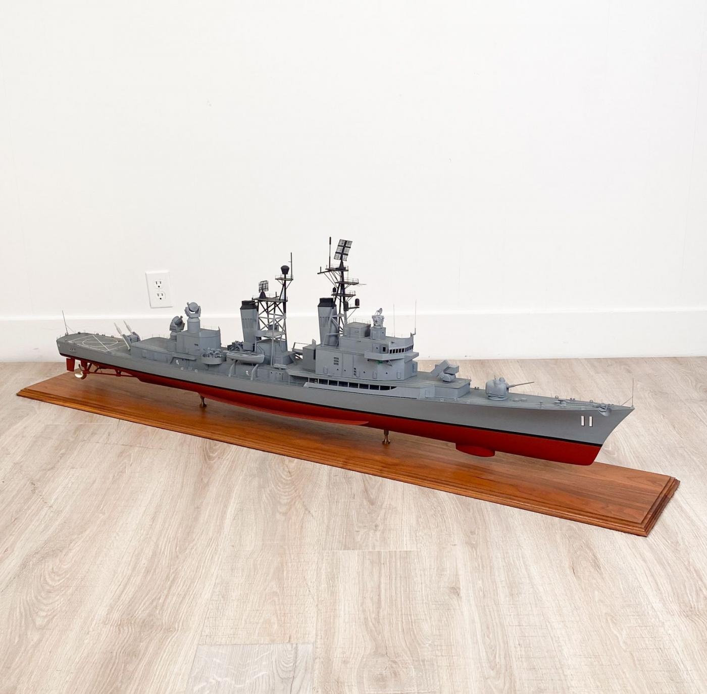 Large Vintage Battle Ship Model, circa 1950