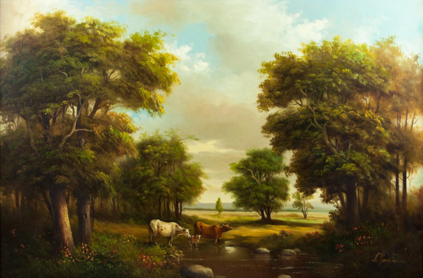 Vintage Landscape Oil Painting | estudioespositoymiguel.com.ar