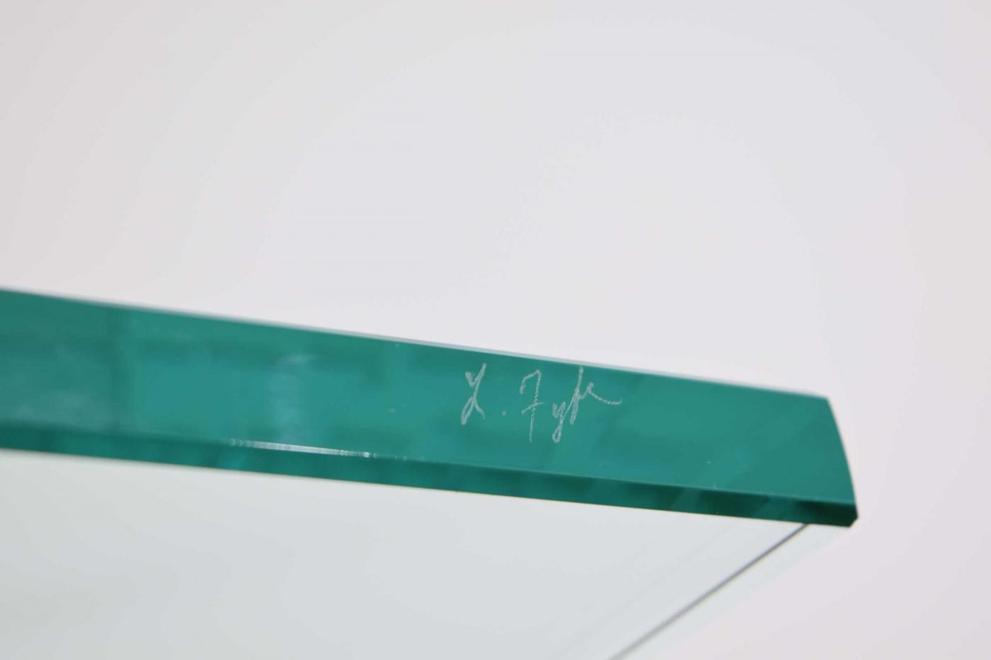 Laurel Fife L. Fife Signed Glass Side Table