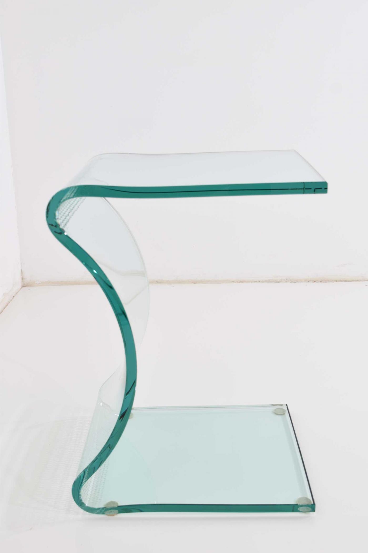Laurel Fife L. Fife Signed Glass Side Table