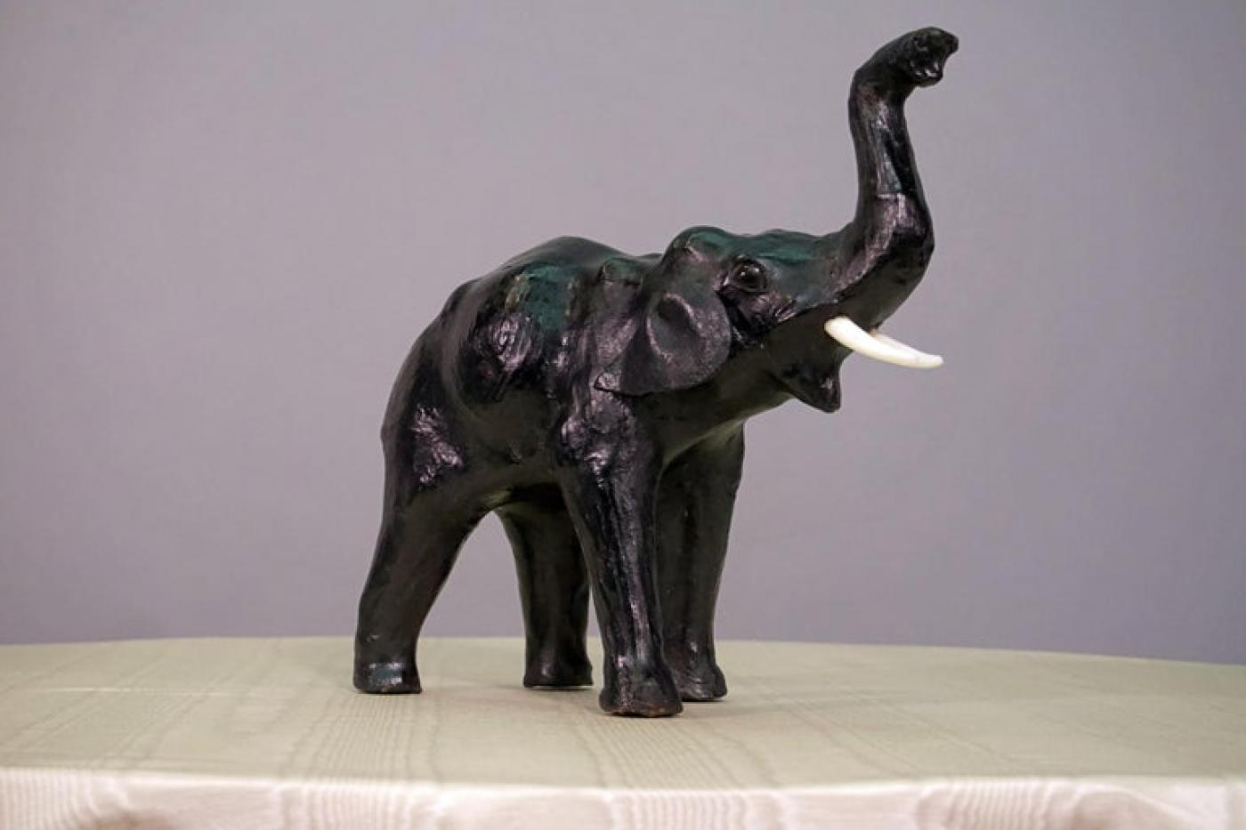 leather stuffed elephant
