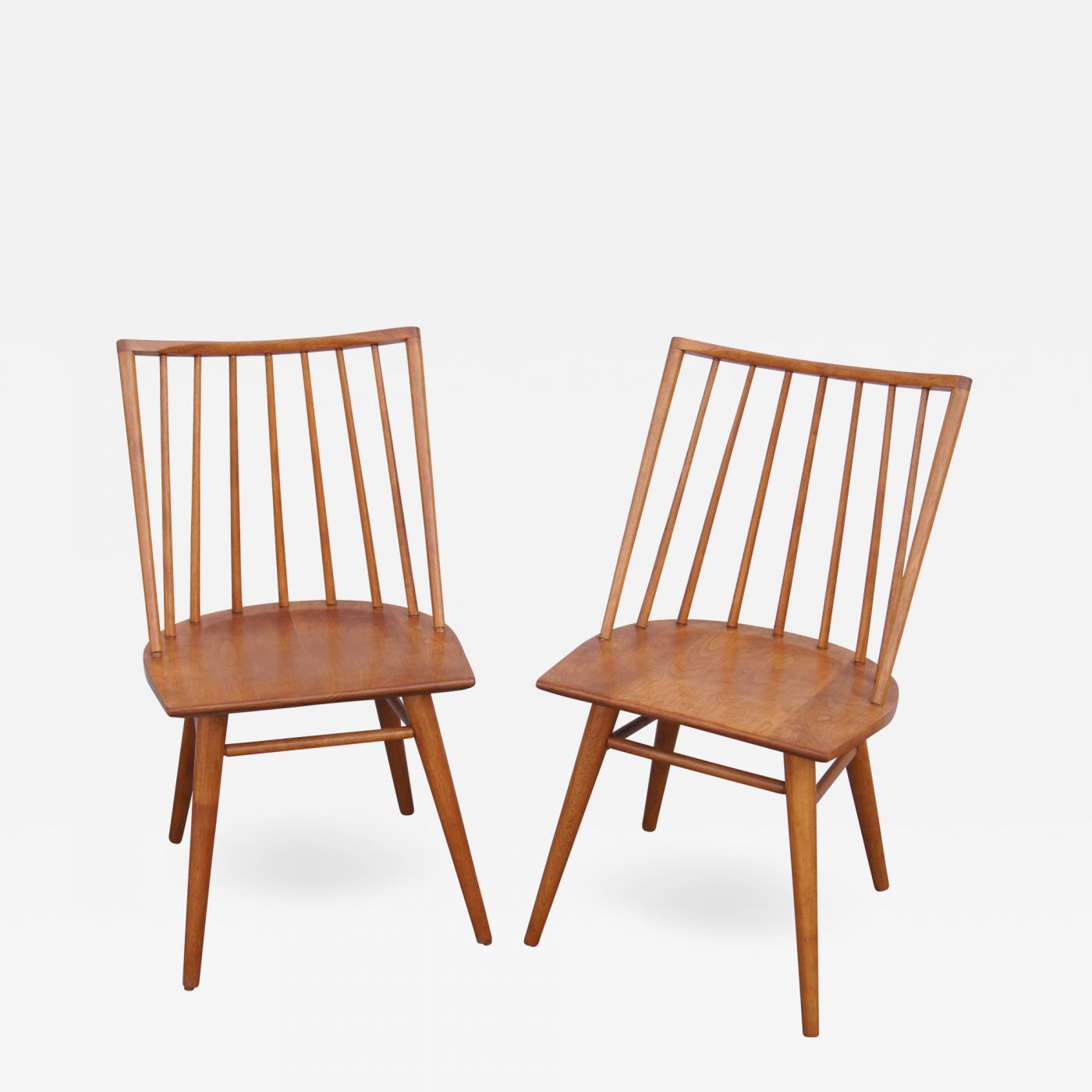 Leslie Diamond Pair Of Modernmates Birch Side Chairs By Leslie