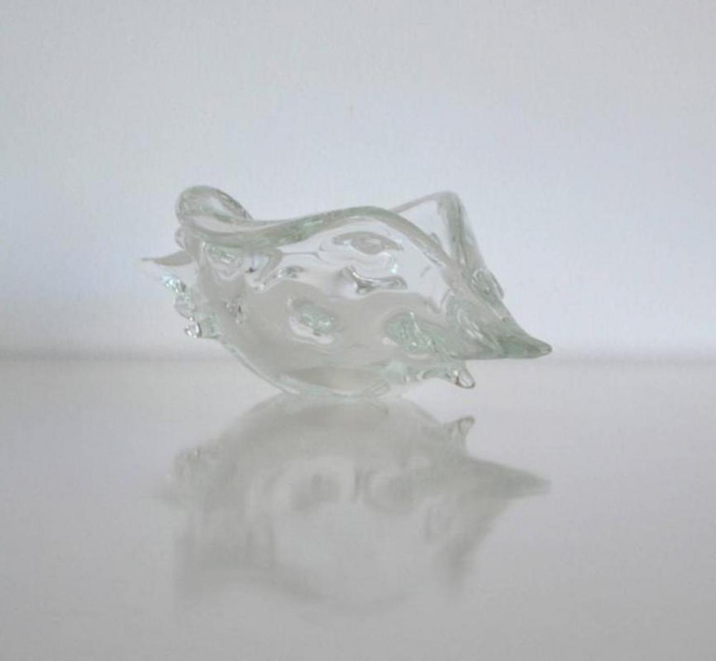 Licio Italian MidCentury Blown Glass Shell by Licio