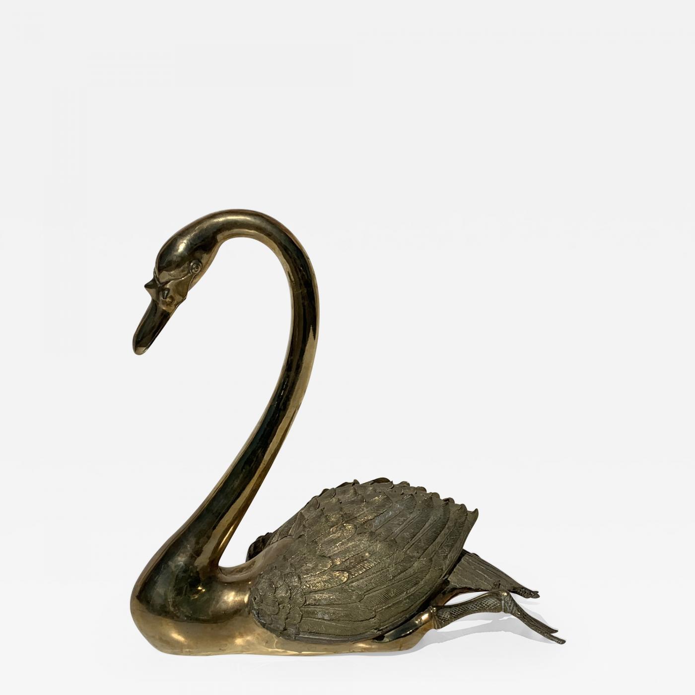 Life Size Brass Swan Sculpture