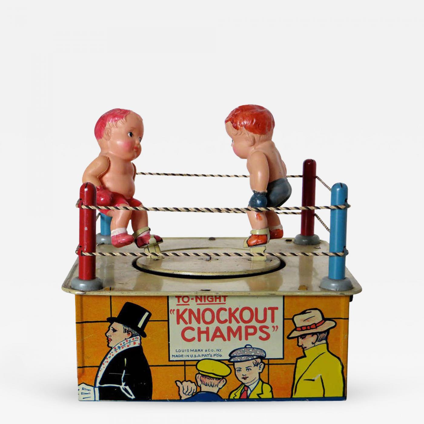 Louis Marx and Company - Wind-Up Toy &quot;Knockout Champs&quot; with Original Box, Circa 1930