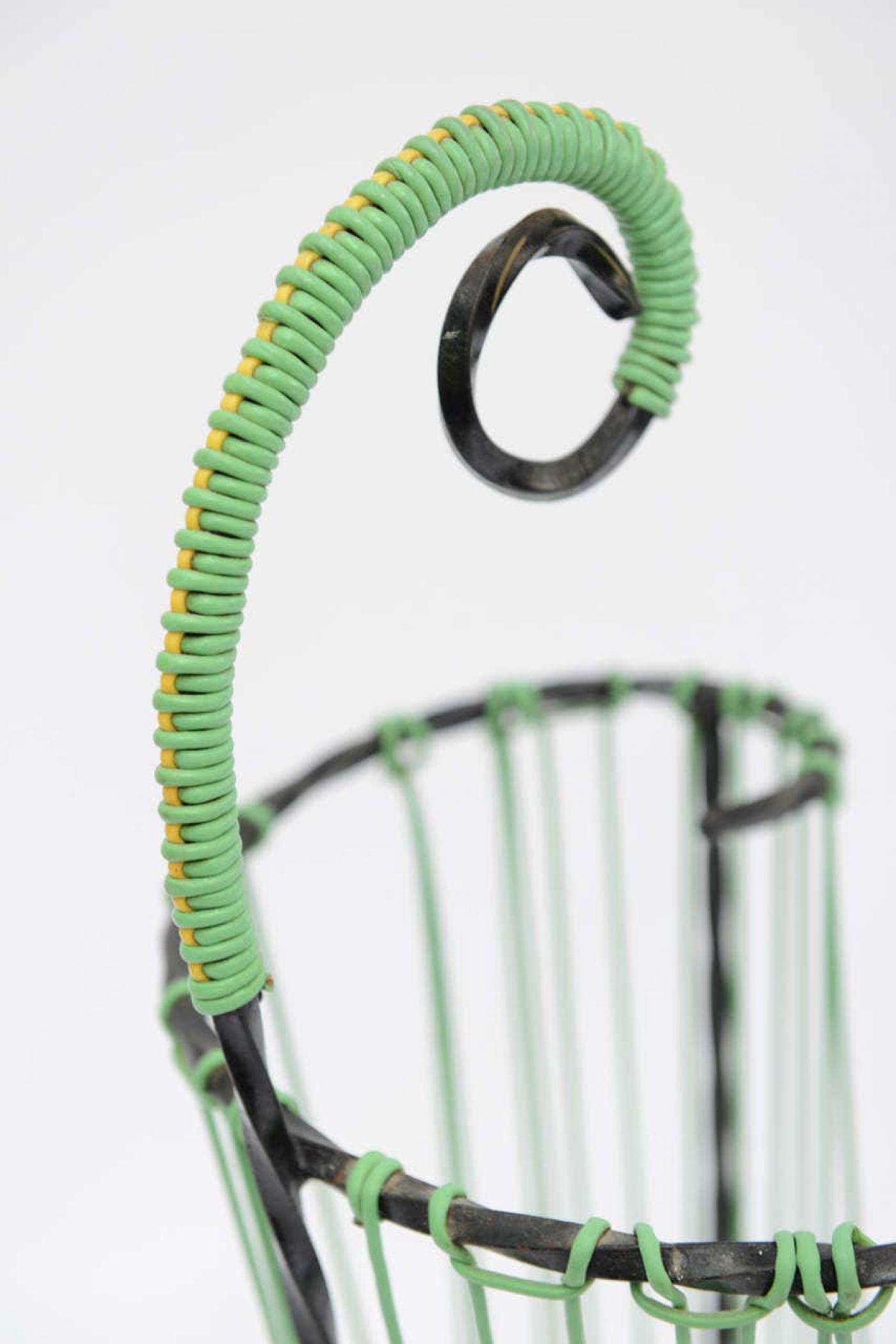 Lovely Glamour French Vintage Twisted Wrought Iron Umbrella Stand