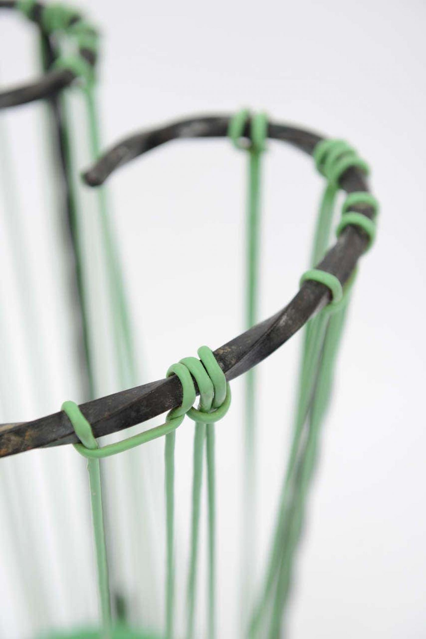 Lovely Glamour French Vintage Twisted Wrought Iron Umbrella Stand