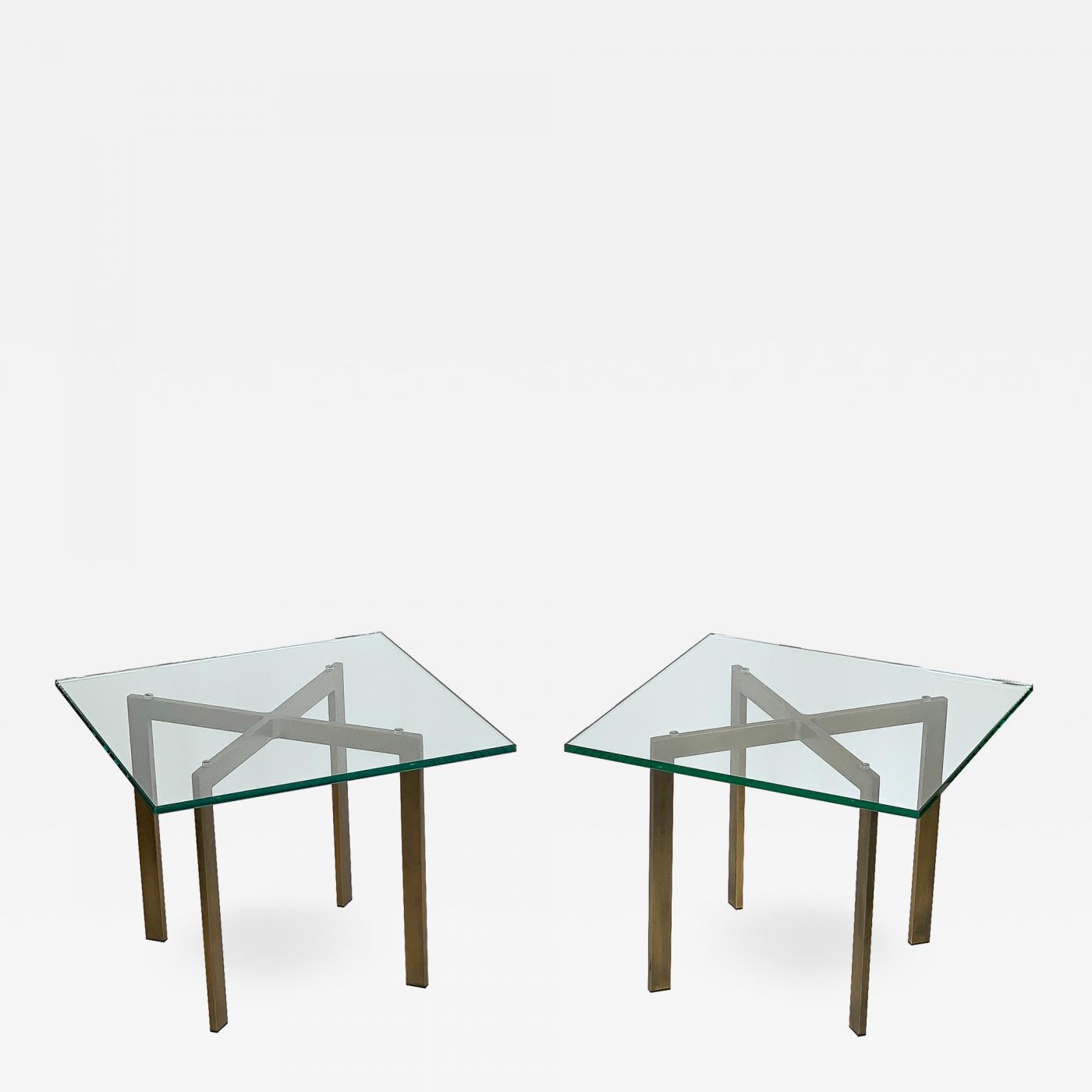 Pair Of Mies Van Der Rohe Bronze Barcelona Side Tables