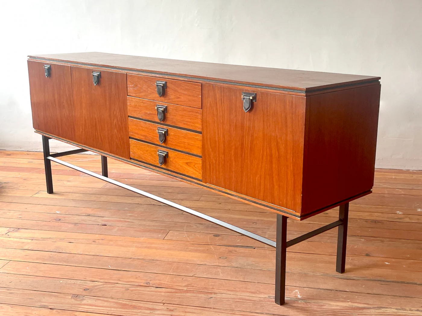 MAHOGANY SIDEBOARD W/ LEATHER