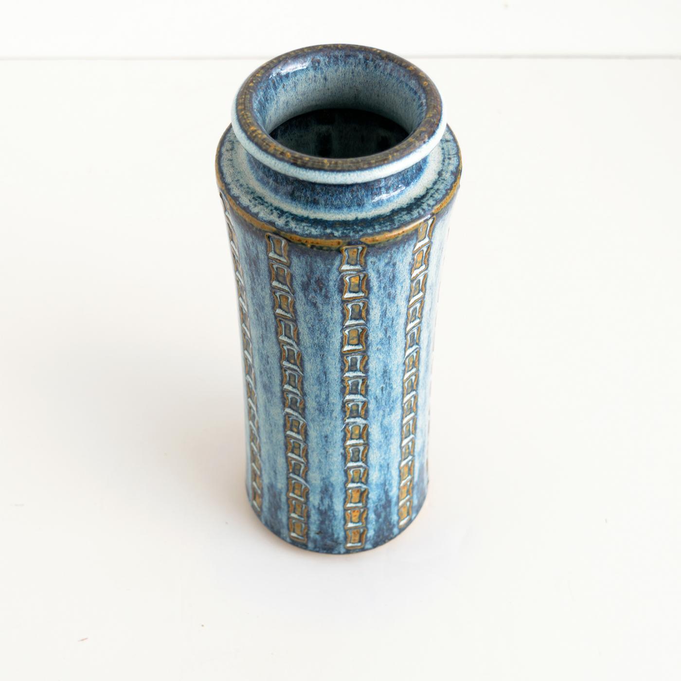 MARIA PHILIPPI - MARIA PHILIPPI FOR SØHOLM TALL VASE WITH IMPRESSED ...