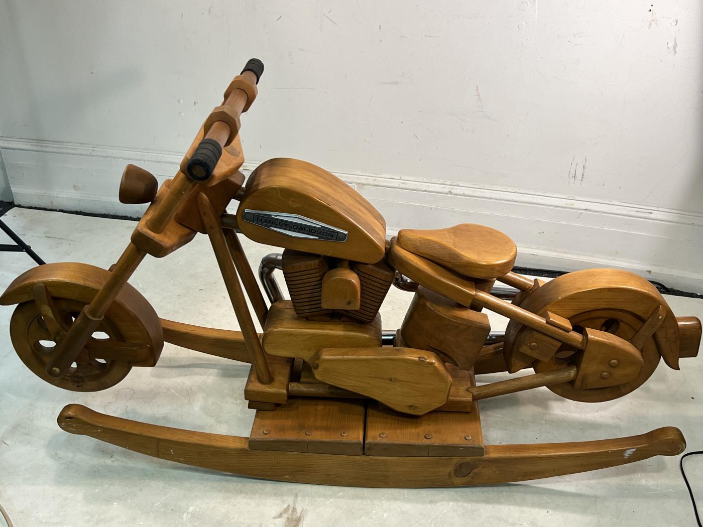 harley davidson wooden motorcycle rocker