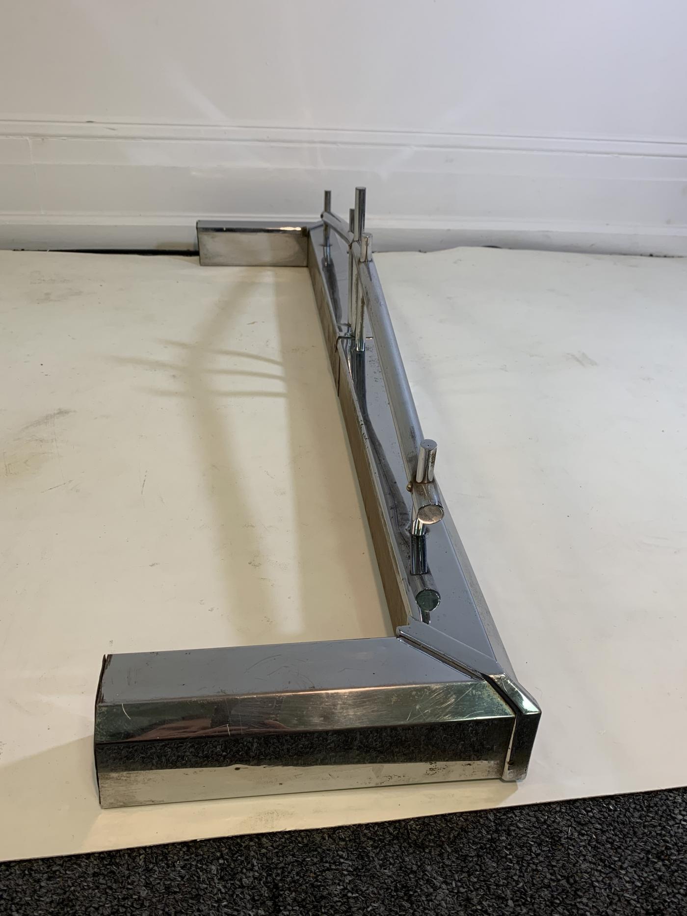 MODERNIST ART DECO CHROME FIRE FENDER